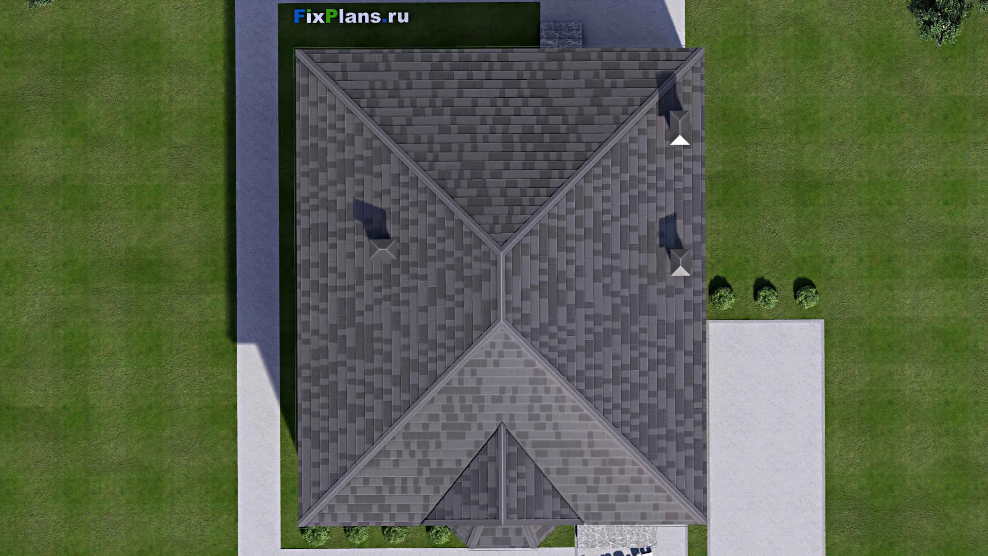 F-13832 - Проект двухэтажного дома 14 на 17, площадью 330 м² с террасой, балконом и 5 спальнями