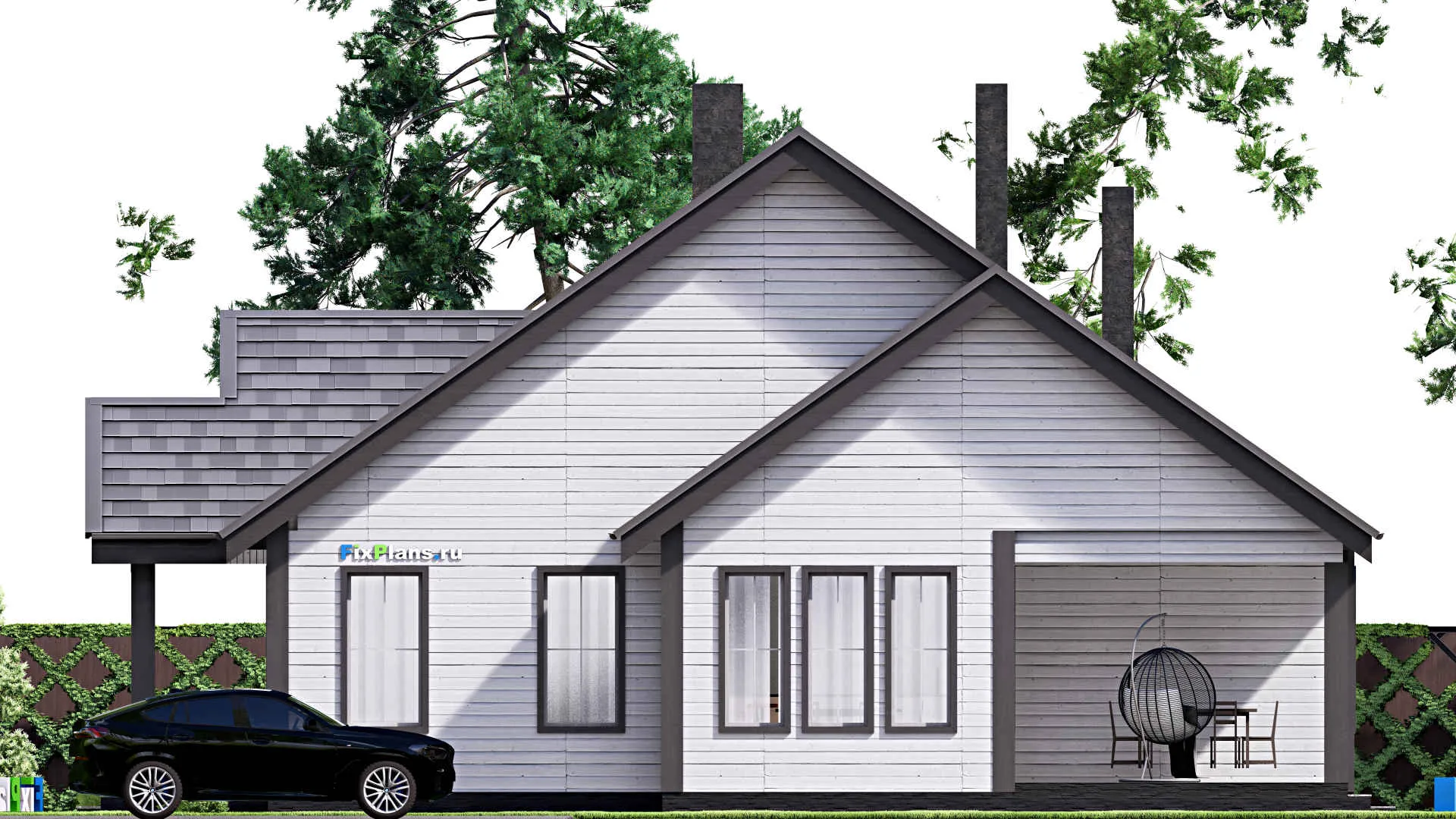 F-16424 - Проект одноэтажного дома 14 на 16, площадью 160 м² с 2 спальнями