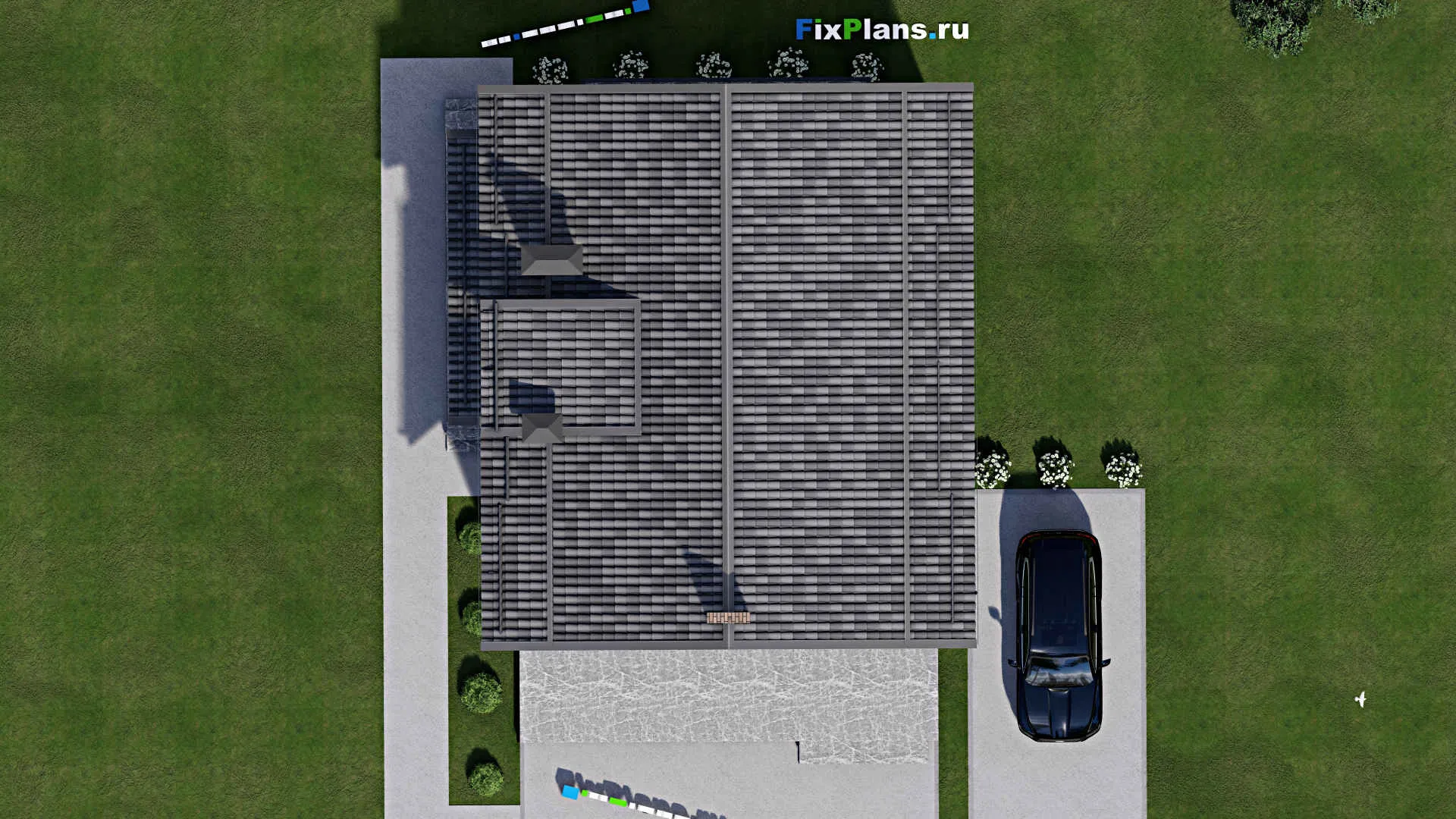 F-9674 - Проект дома с мансардой 12 на 15, площадью 230 м² с террасой, балконом и 4 спальнями