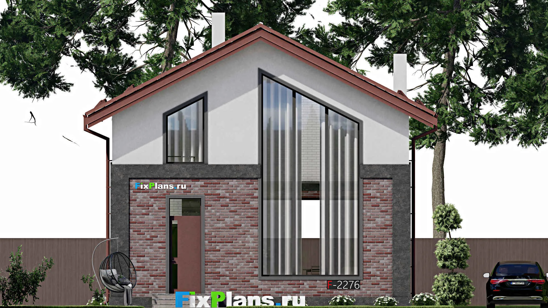 F-2276 - Планы дома с мансардой 9 на 13, площадью 150 м² с 1 спальнями