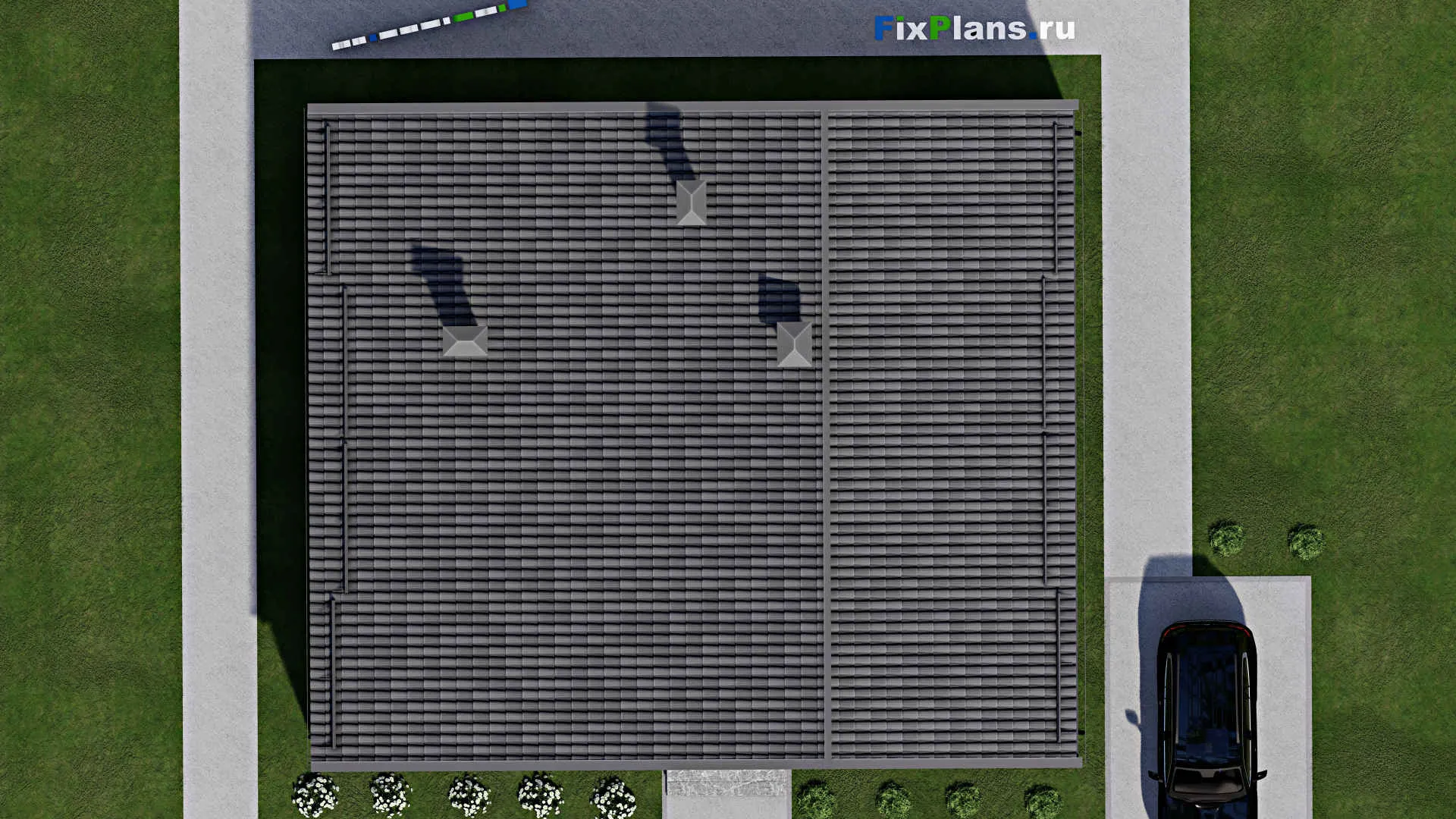 F-8369 - Проект одноэтажного дома 14 на 15, площадью 170 м² с террасой и 3 спальнями