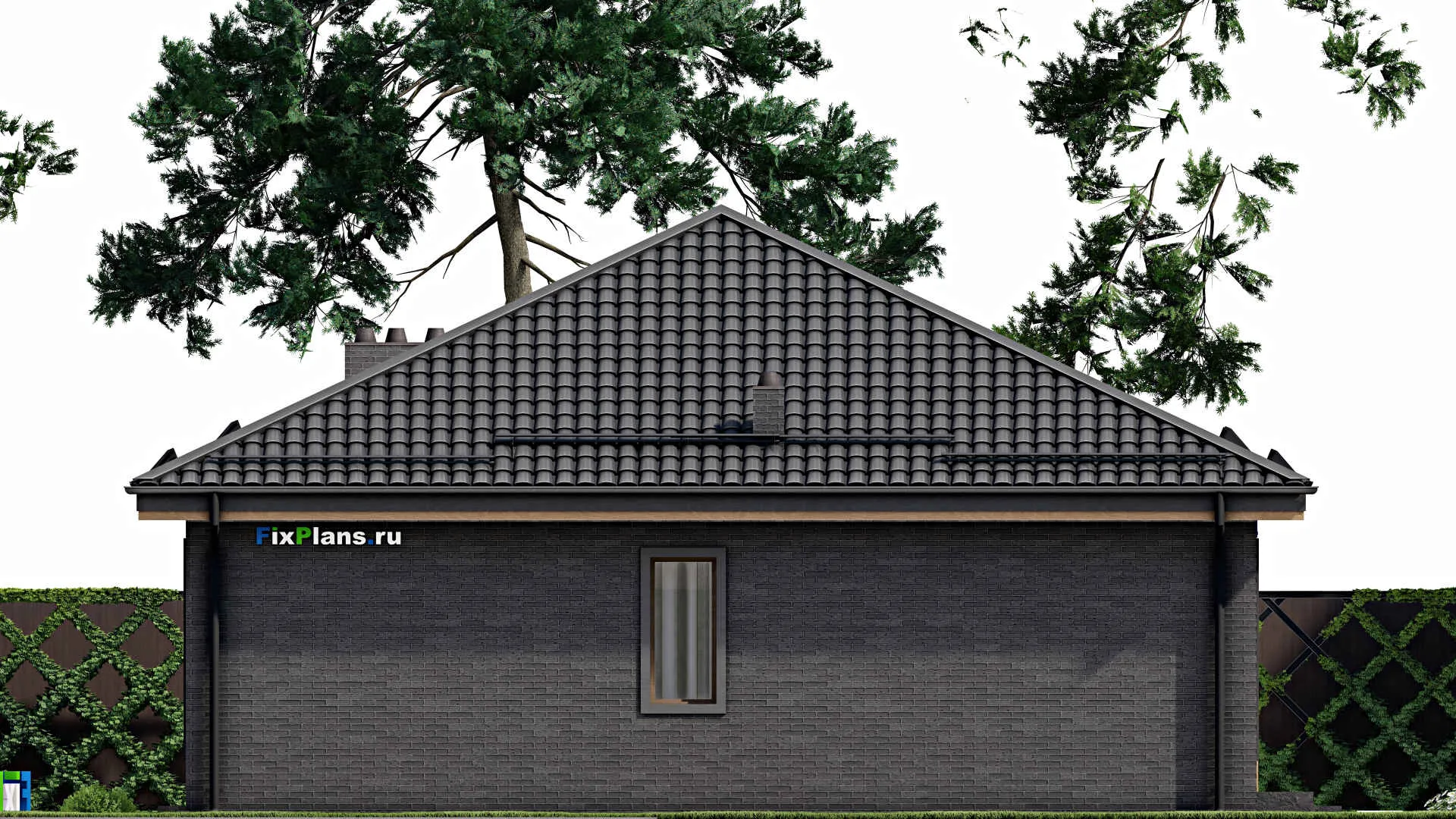 F-3977 - Проект одноэтажного дома 12 на 13, площадью 130 м² с 4 спальнями