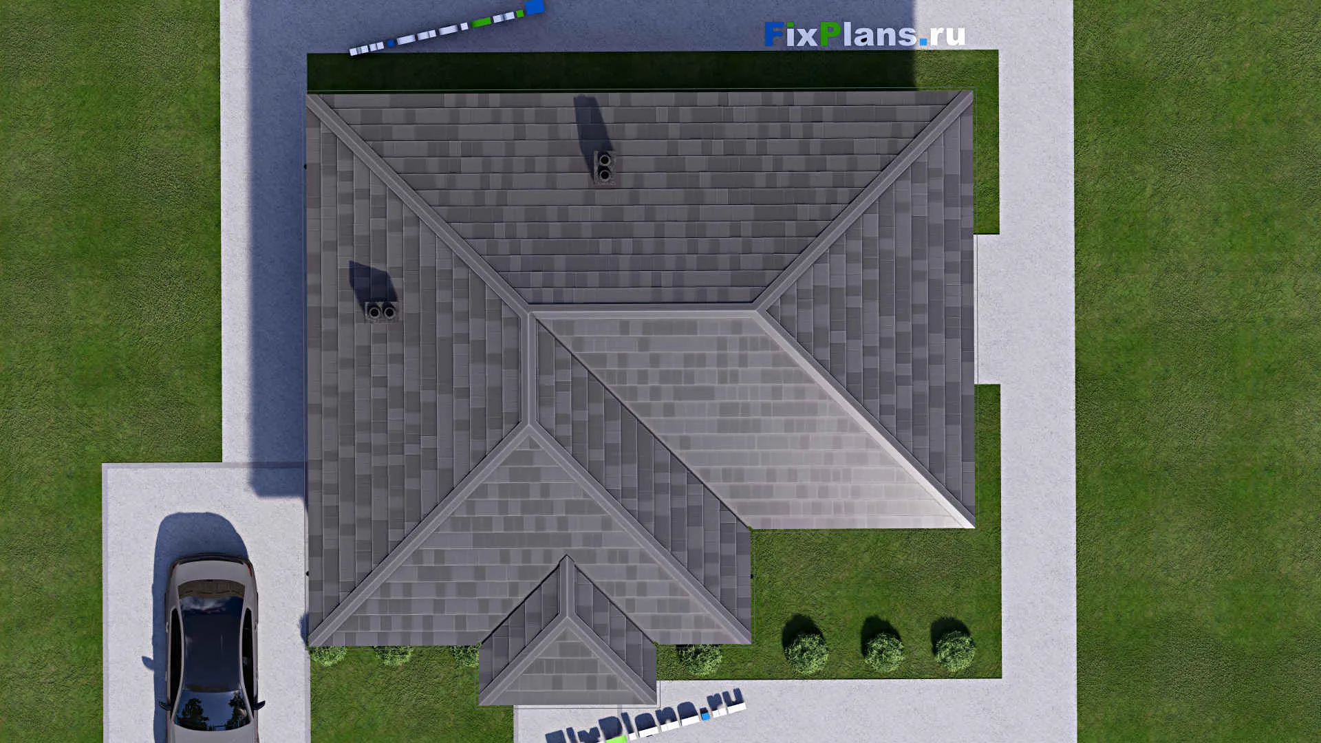 F-15407 - Проект бани 11 на 12, площадью 90 м² с комнатой отдыха, терассой, санузлом и спальней