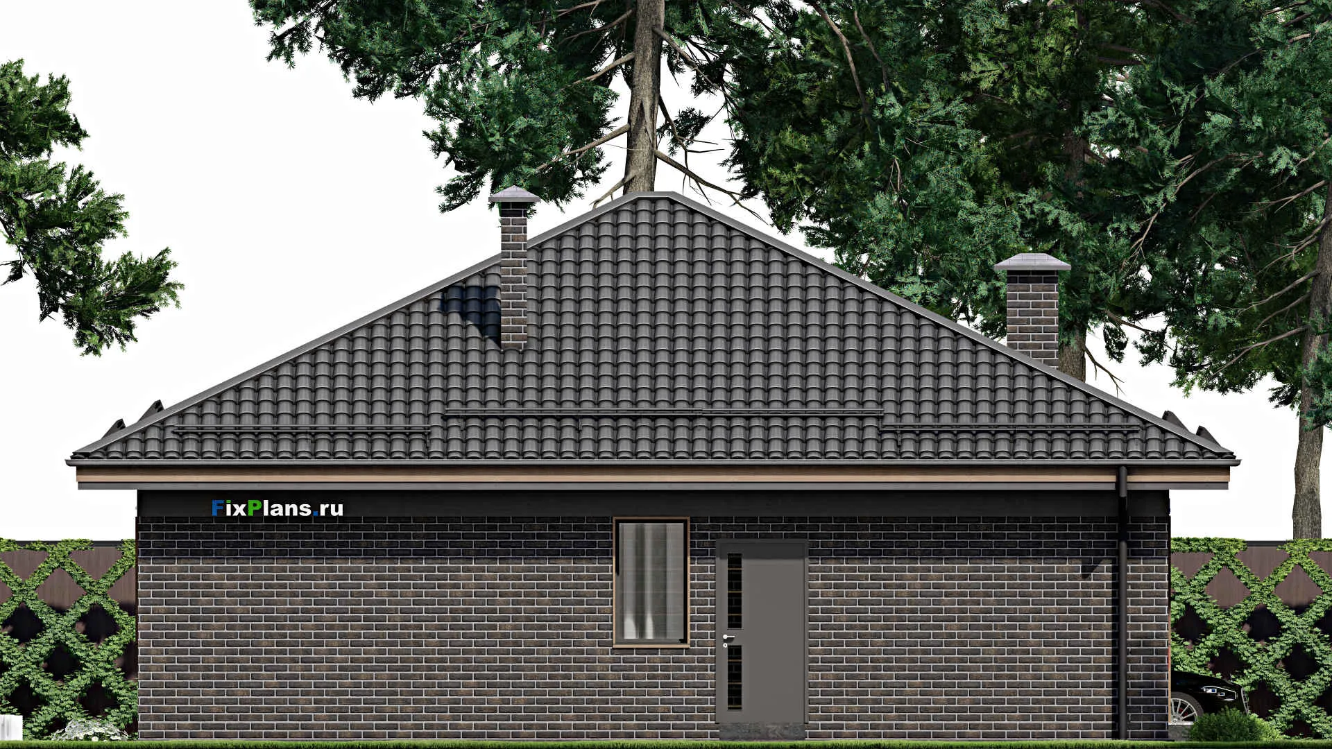 F-5156 - Проект одноэтажного дома 12 на 12, площадью 110 м² с 3 спальнями