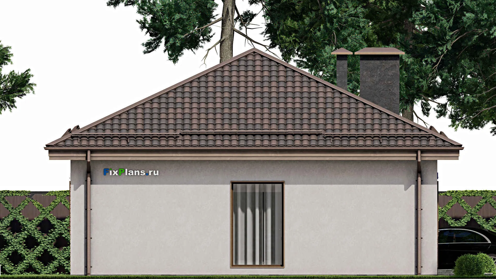 F-10034 - Проект одноэтажного дома 12 на 13, площадью 110 м² с 3 спальнями