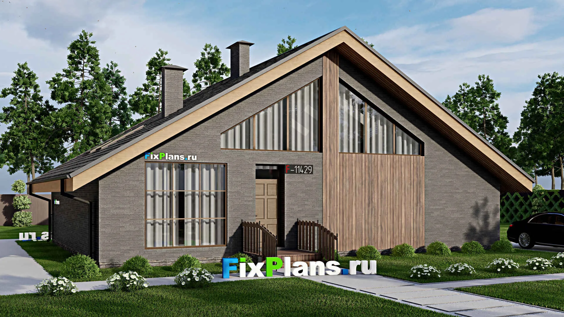 F-11429 - Проект бани 13 на 15, площадью 140 м² с терассой и санузлом