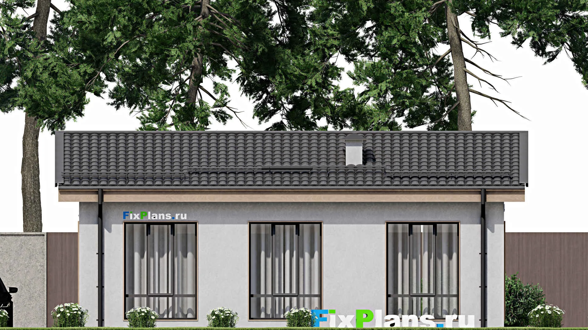 F-3284 - Проект одноэтажного дома 9 на 11, площадью 70 м² с 2 спальнями