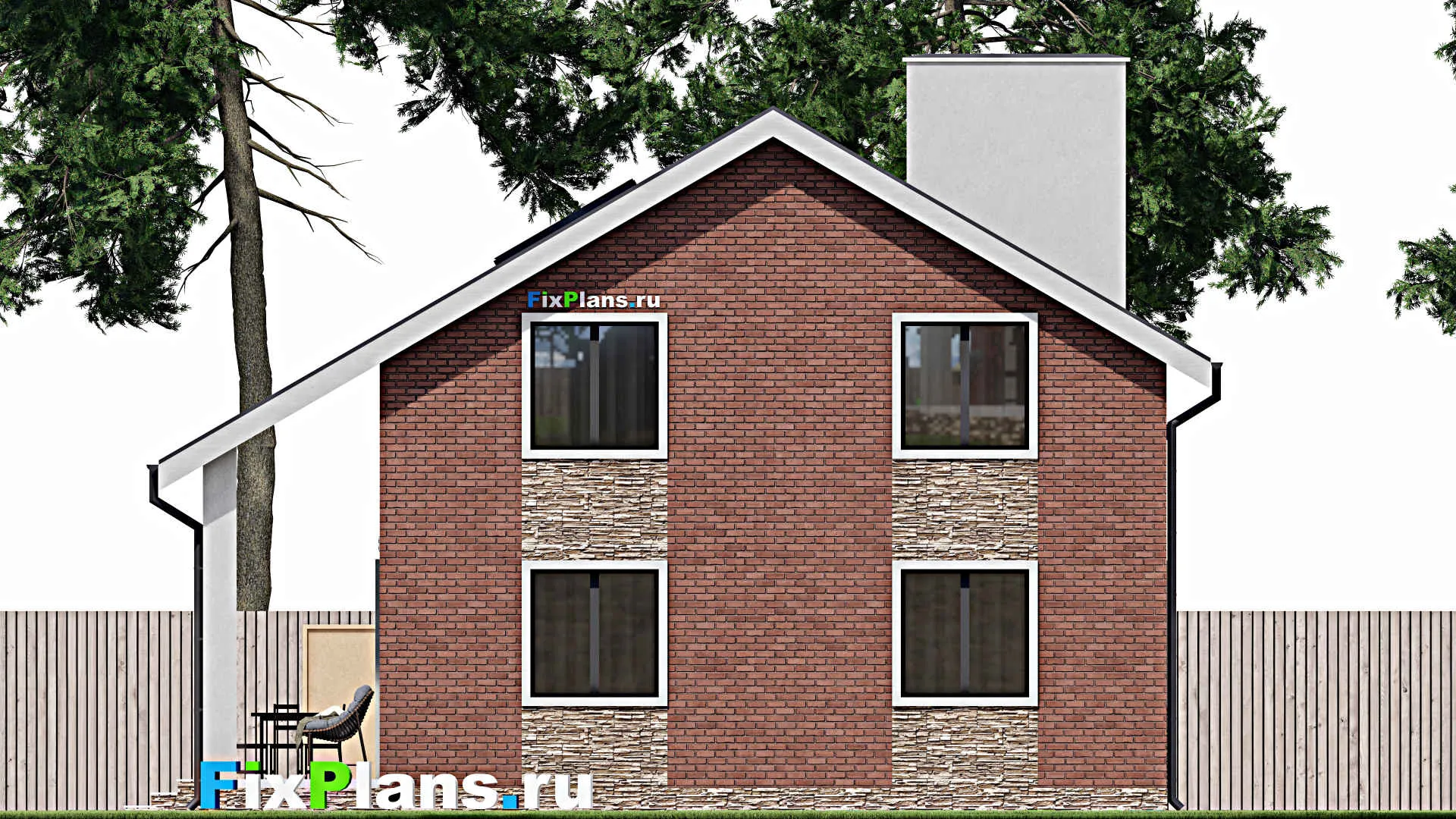 F-1160 - Проект дома с мансардой 9 на 10, площадью 150 м² с террасой, балконом и 3 спальнями