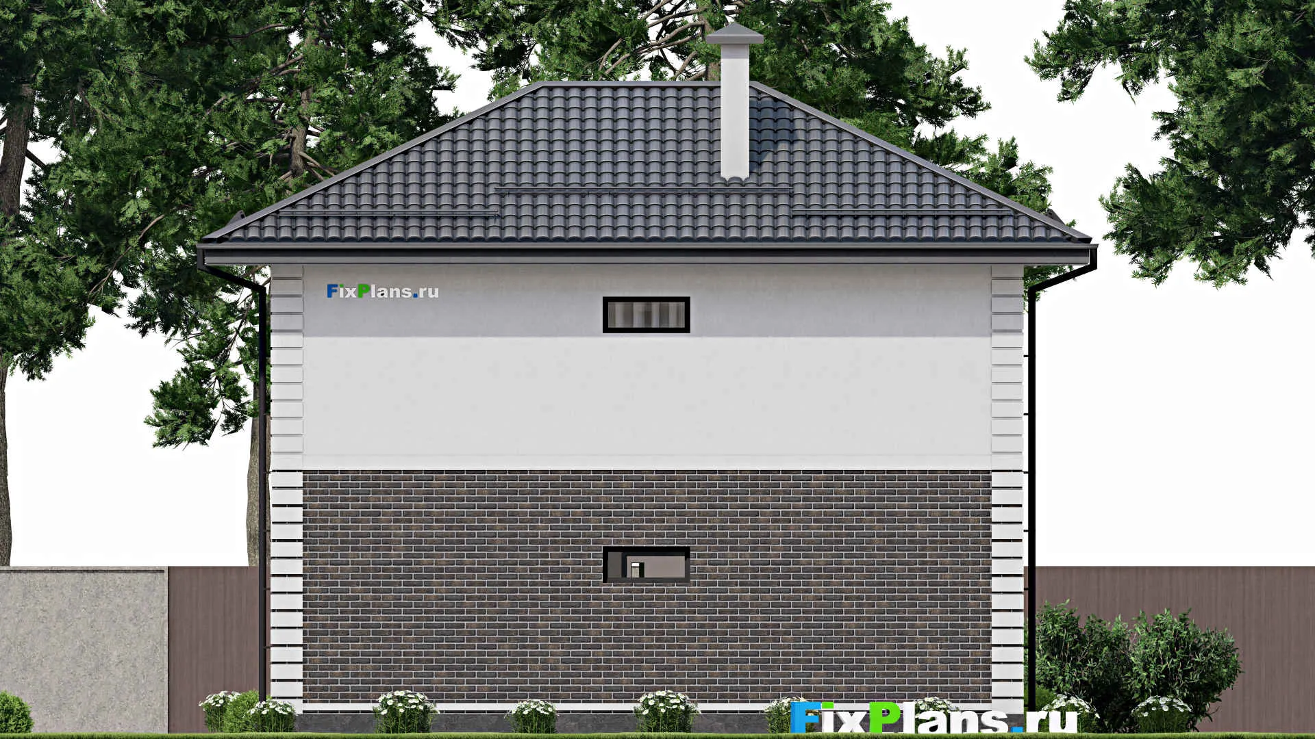 F-2870 - Проект двухэтажного дома 8 на 11, площадью 110 м² с балконом и 4 спальнями