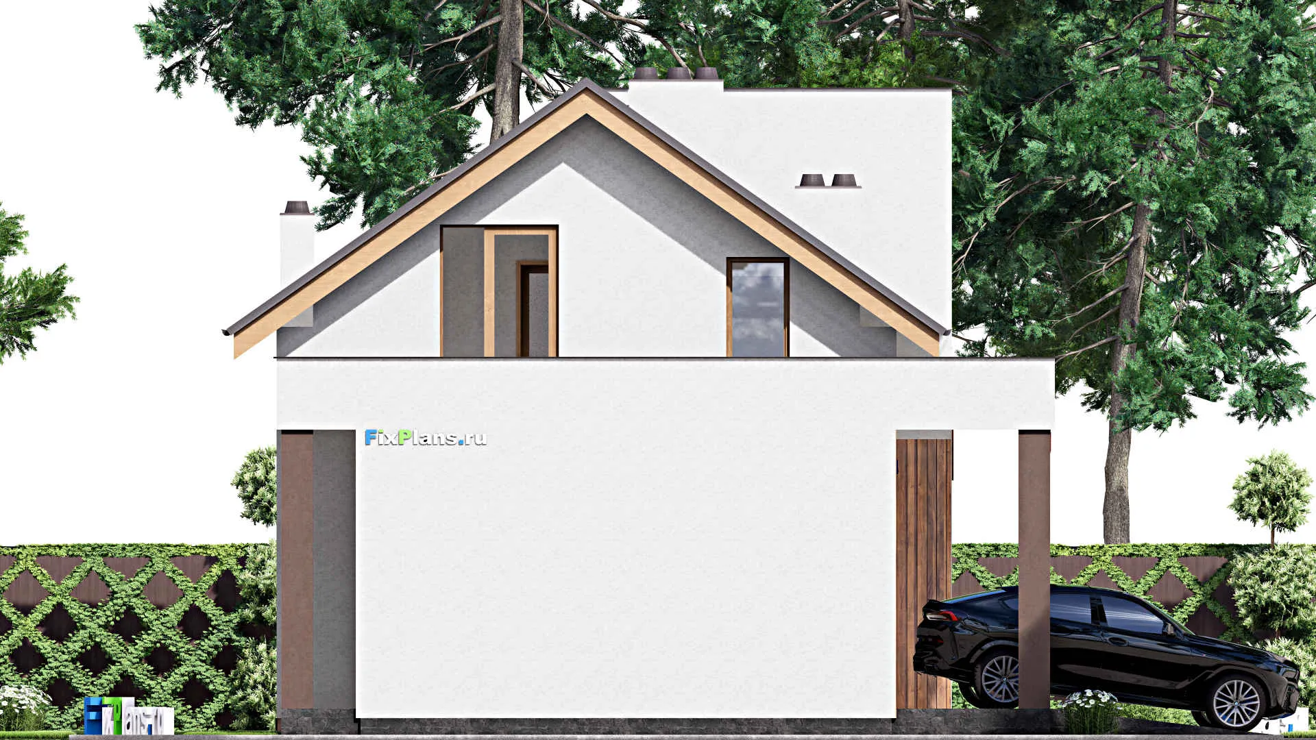 F-16298 - Проект дома с мансардой 10 на 17, площадью 190 м² с 3 спальнями