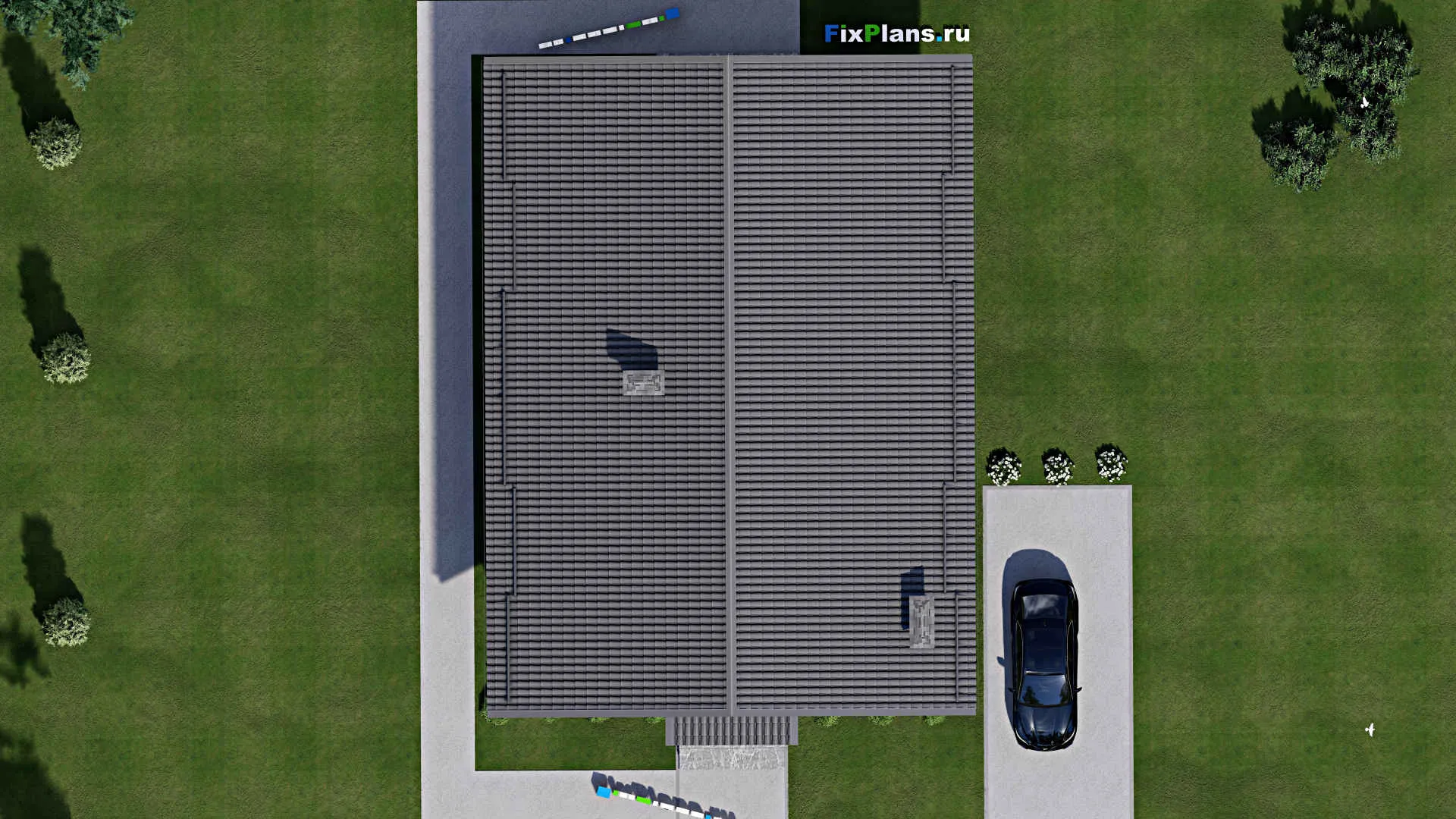 F-6605 - Проект дома с мансардой 12 на 14, площадью 240 м² с террасой и 3 спальнями