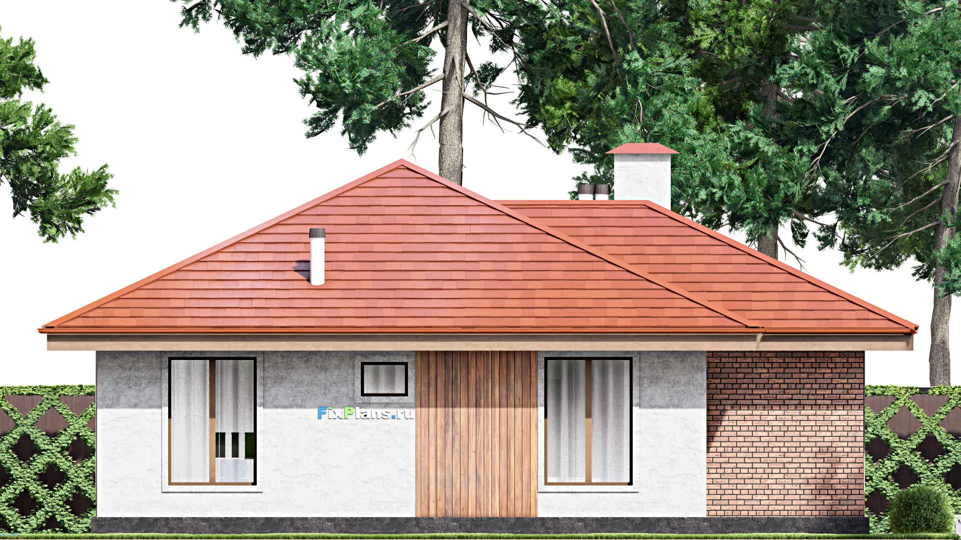 F-13814 - Проект одноэтажного дома 13 на 15, площадью 130 м² с 3 спальнями