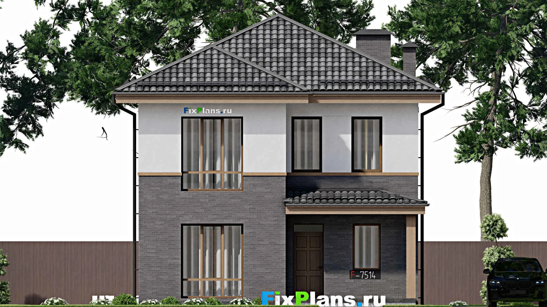 F-7514 - Проект двухэтажного дома 9 на 12, площадью 150 м² с 4 спальнями