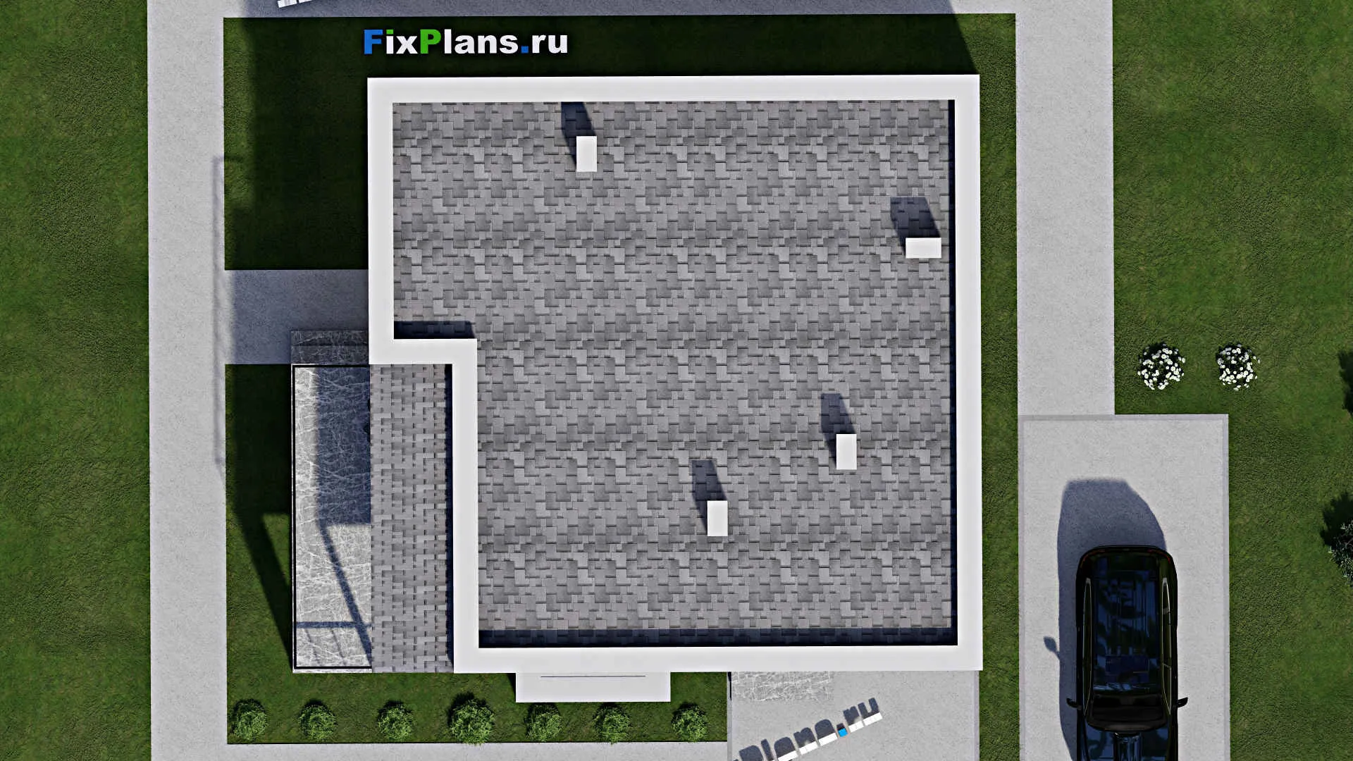 F-11123 - Проект двухэтажного дома 13 на 14, площадью 240 м² с террасой, балконом и 4 спальнями