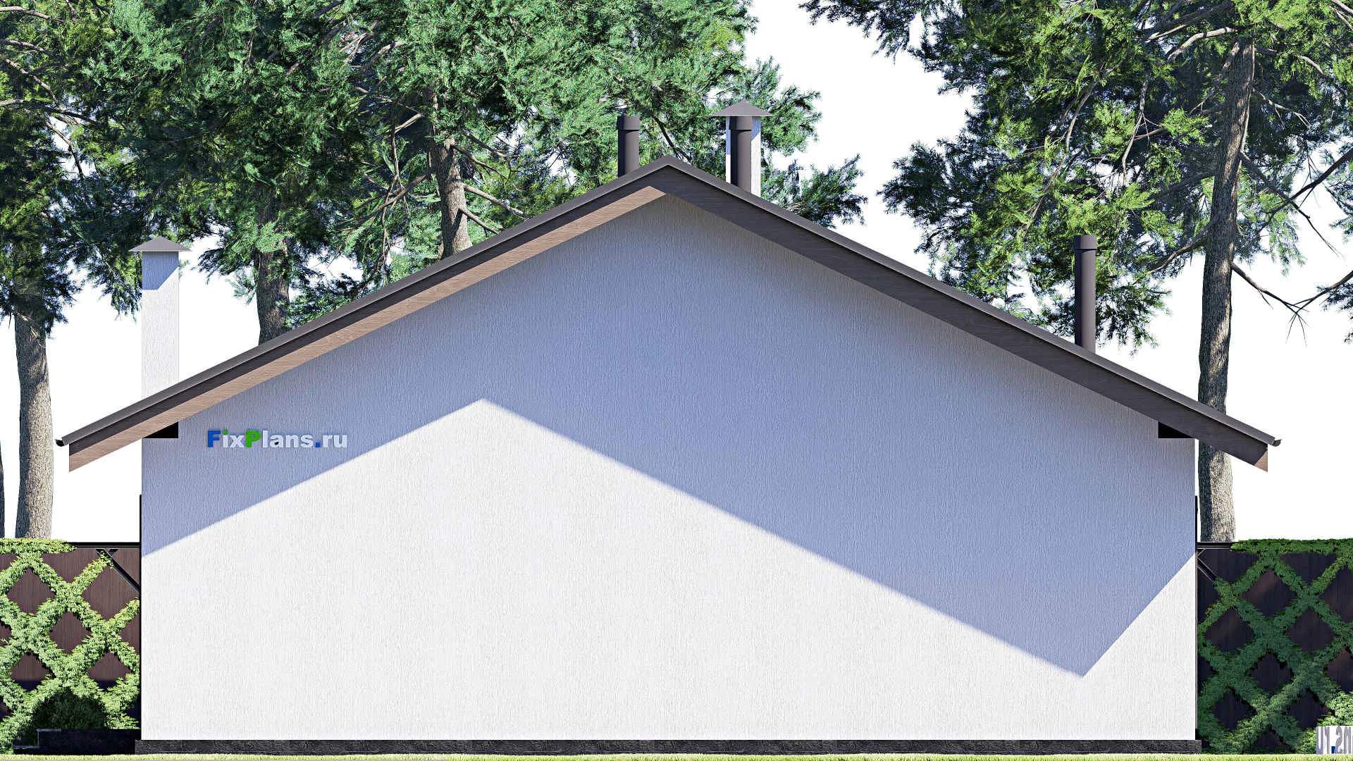 F-19124 - Проект одноэтажного дома 13 на 16, площадью 150 м² с террасой и 3 спальнями