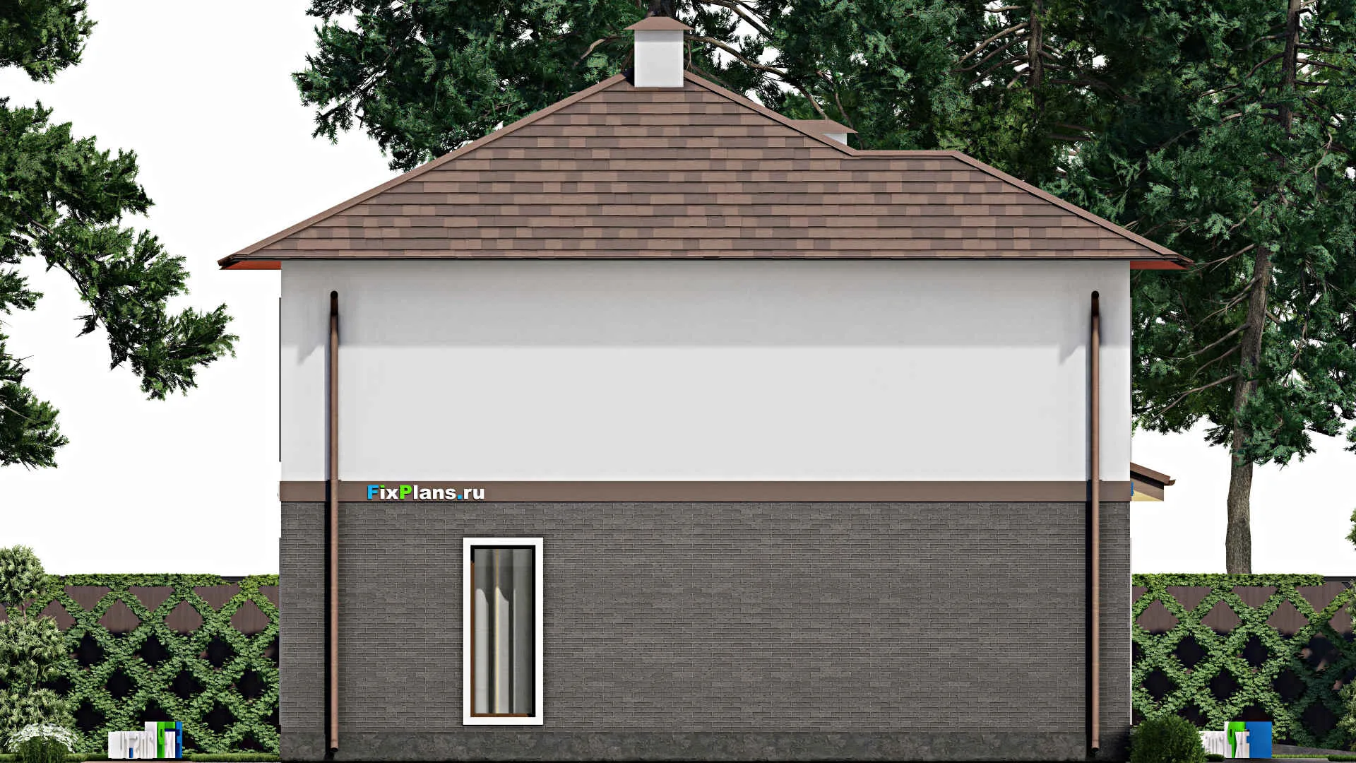 F-11789 - Проект двухэтажного дома 12 на 16, площадью 190 м² с гаражом на 1 машину и 4 спальнями