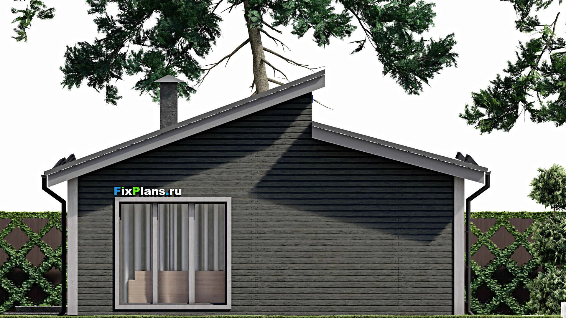 F-7001 - Проект одноэтажного дома 10 на 12, площадью 90 м² с 3 спальнями