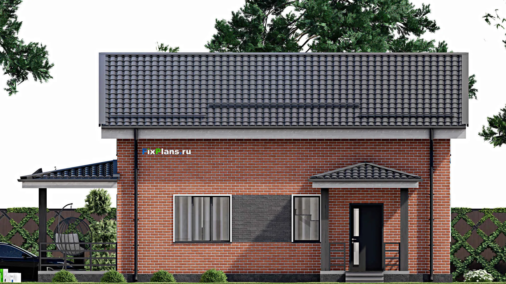 F-4085 - Проект дома с мансардой 9 на 11, площадью 150 м² с террасой и 4 спальнями