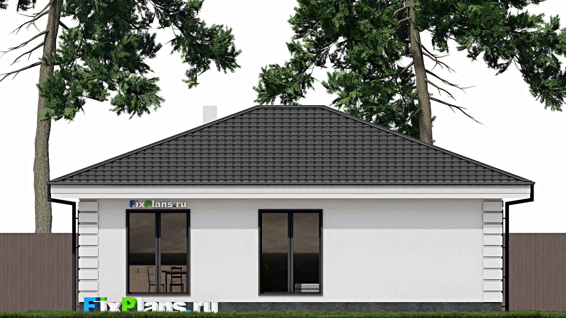 F-0728 - Проект одноэтажного дома 10 на 12, площадью 90 м² с 2 спальнями