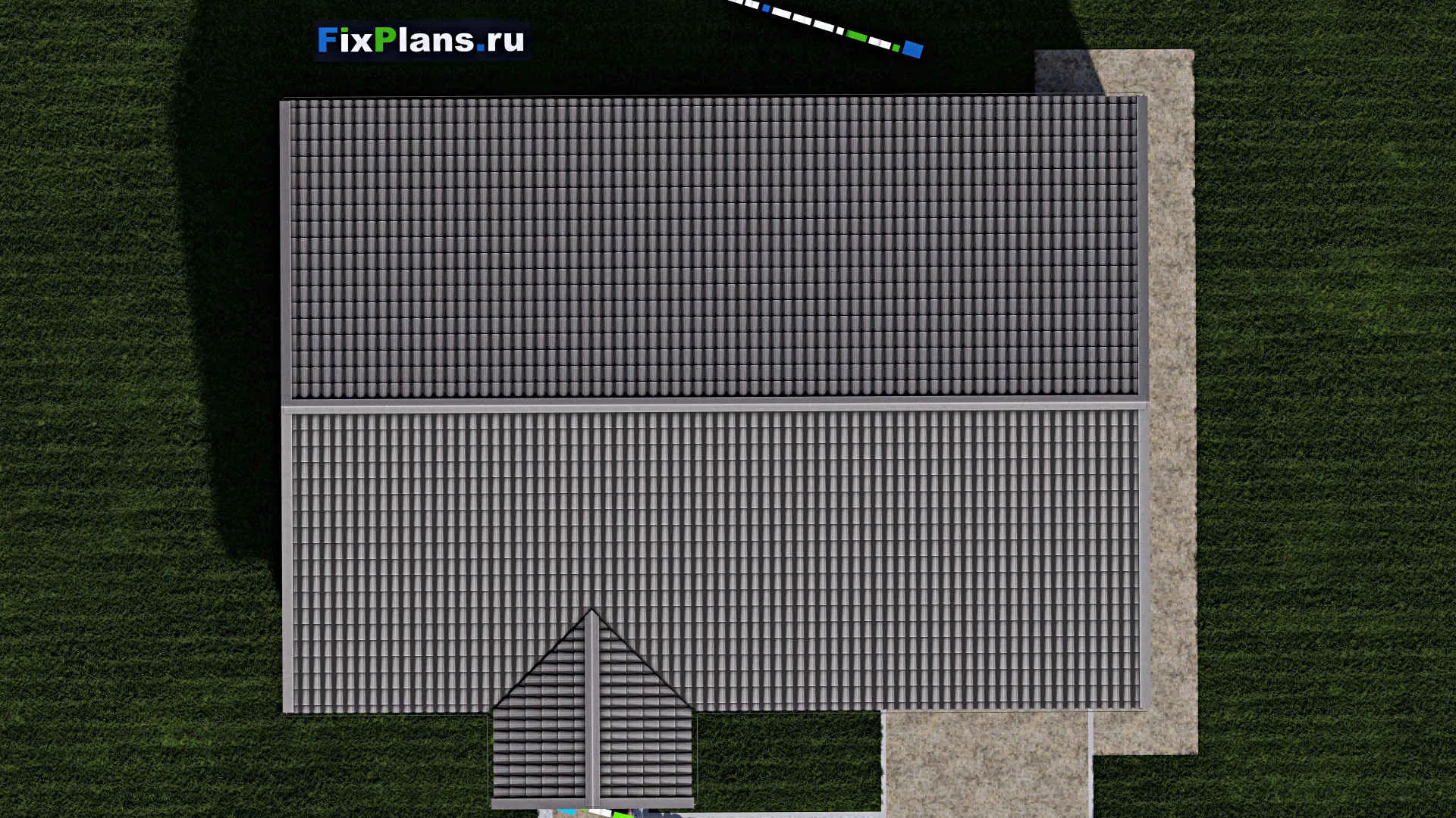 F-0998i - Проект одноэтажного дома 12 на 17, площадью 140 м² с гаражом на 1 машину и 3 спальнями